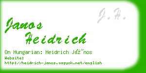 janos heidrich business card